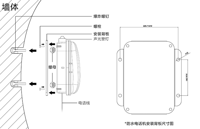 免提聲光防水電話機(jī)(圖4)